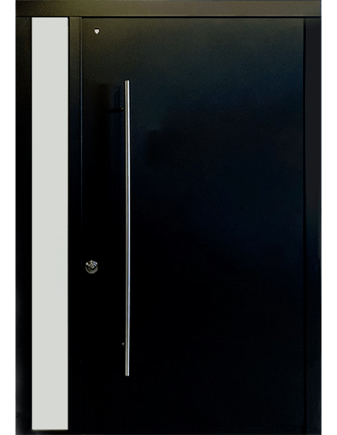 דלת רב-בריח שחורה חלקה מדגם קליר