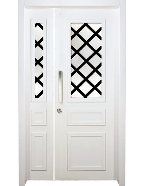 דלת פנים לבנה כפולה מדגם ולנסיה